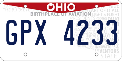 OH license plate GPX4233