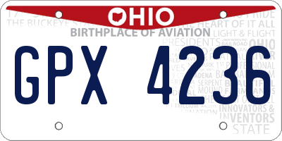 OH license plate GPX4236