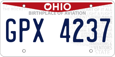 OH license plate GPX4237