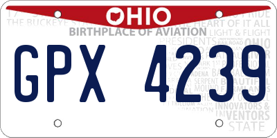OH license plate GPX4239