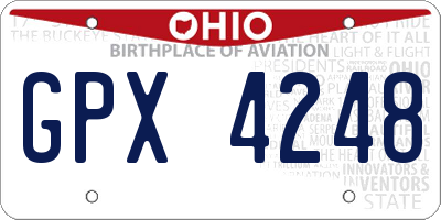OH license plate GPX4248