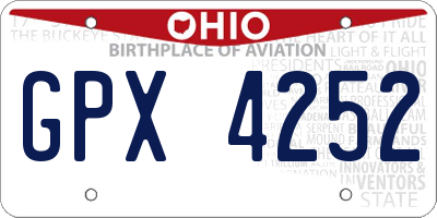 OH license plate GPX4252