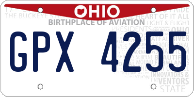 OH license plate GPX4255