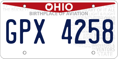 OH license plate GPX4258