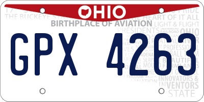 OH license plate GPX4263