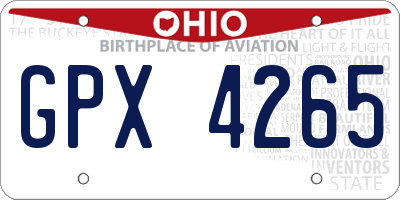OH license plate GPX4265
