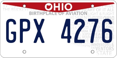 OH license plate GPX4276