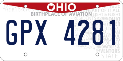 OH license plate GPX4281