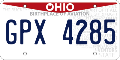 OH license plate GPX4285