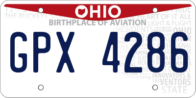 OH license plate GPX4286