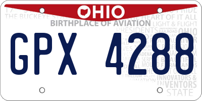 OH license plate GPX4288