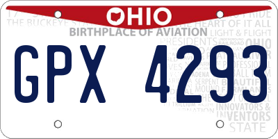 OH license plate GPX4293