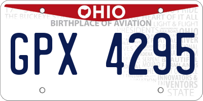 OH license plate GPX4295