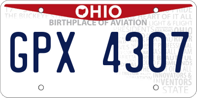 OH license plate GPX4307