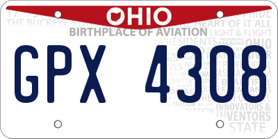 OH license plate GPX4308
