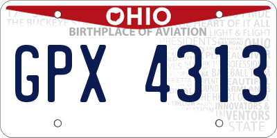 OH license plate GPX4313