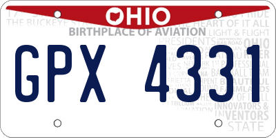 OH license plate GPX4331