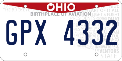 OH license plate GPX4332