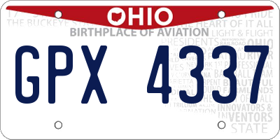 OH license plate GPX4337
