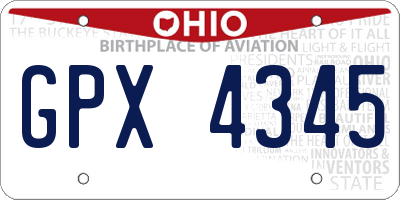 OH license plate GPX4345