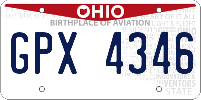 OH license plate GPX4346