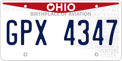 OH license plate GPX4347