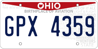 OH license plate GPX4359