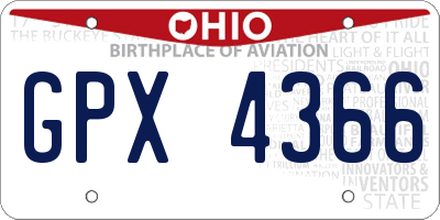 OH license plate GPX4366