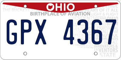 OH license plate GPX4367