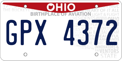 OH license plate GPX4372