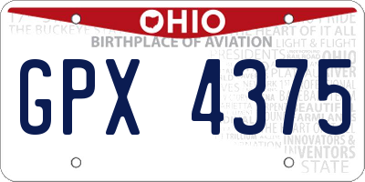 OH license plate GPX4375
