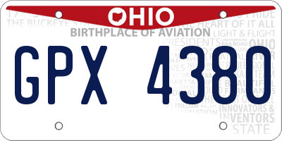 OH license plate GPX4380