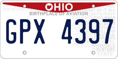 OH license plate GPX4397