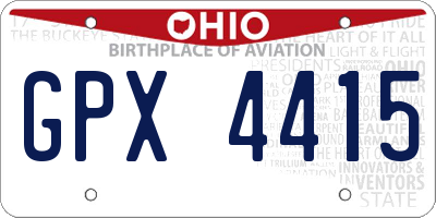 OH license plate GPX4415