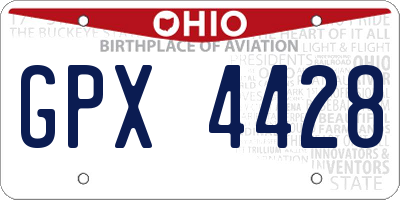 OH license plate GPX4428