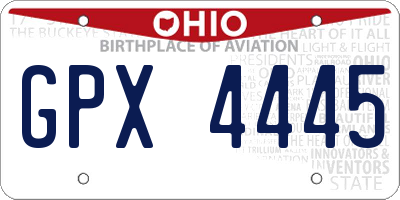 OH license plate GPX4445