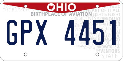 OH license plate GPX4451