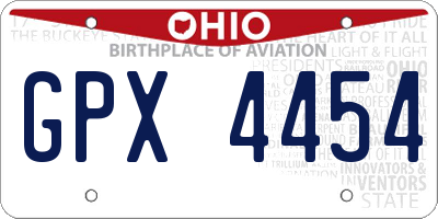 OH license plate GPX4454