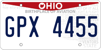 OH license plate GPX4455