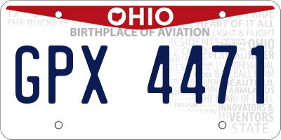 OH license plate GPX4471