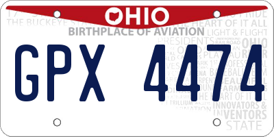 OH license plate GPX4474