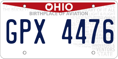 OH license plate GPX4476