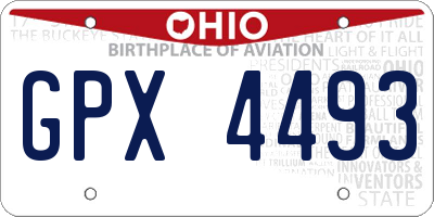 OH license plate GPX4493