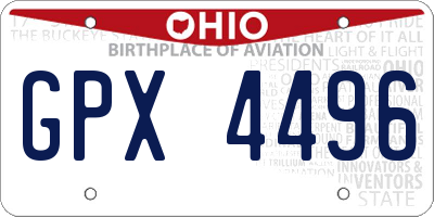 OH license plate GPX4496