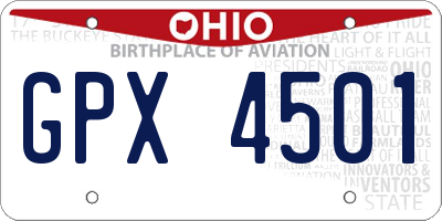 OH license plate GPX4501