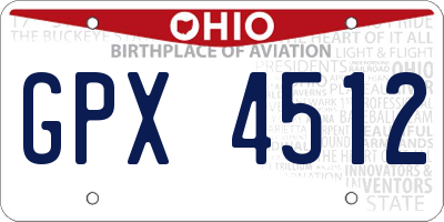OH license plate GPX4512