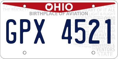 OH license plate GPX4521