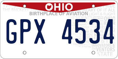 OH license plate GPX4534