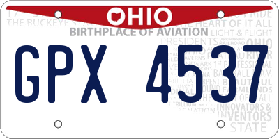 OH license plate GPX4537