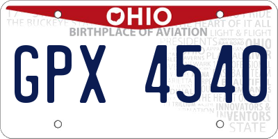 OH license plate GPX4540